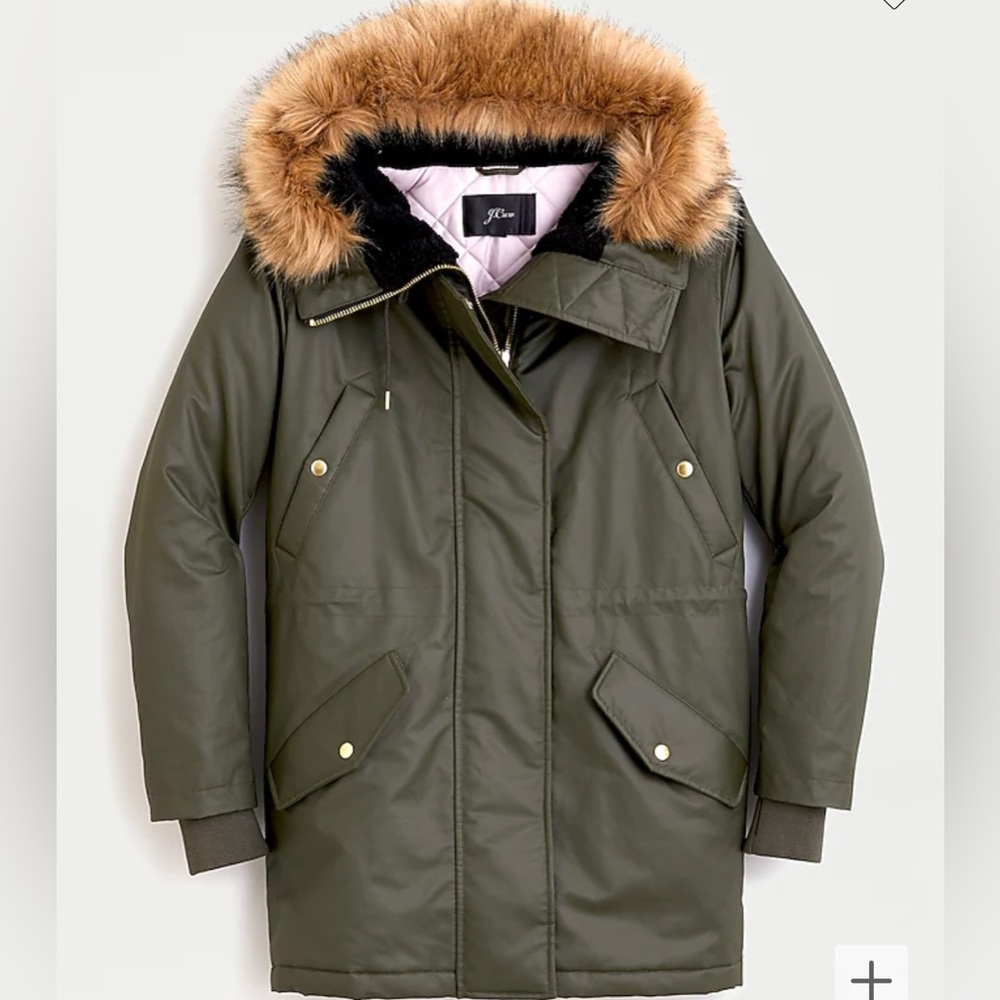 J Crew Olive Winter Parka size S